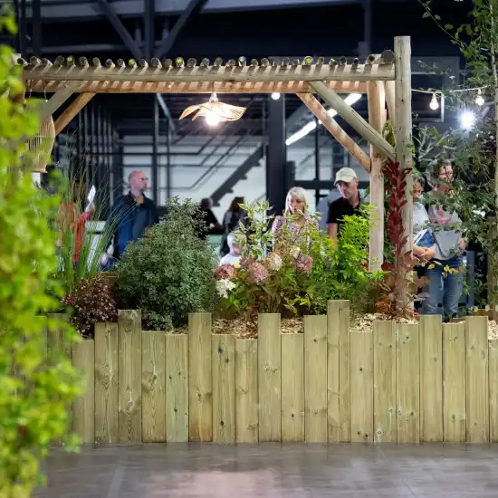 Vue d'un stand d'un exposant du secteur jardin au Salon Habitat Angers 2024