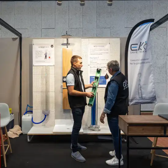 Vue d'un stand sur l'espace startup du Salon Habitat Angers 2024