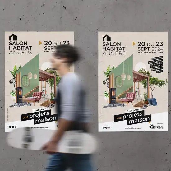 Des affiches du Salon Habitat Angers dans les rues