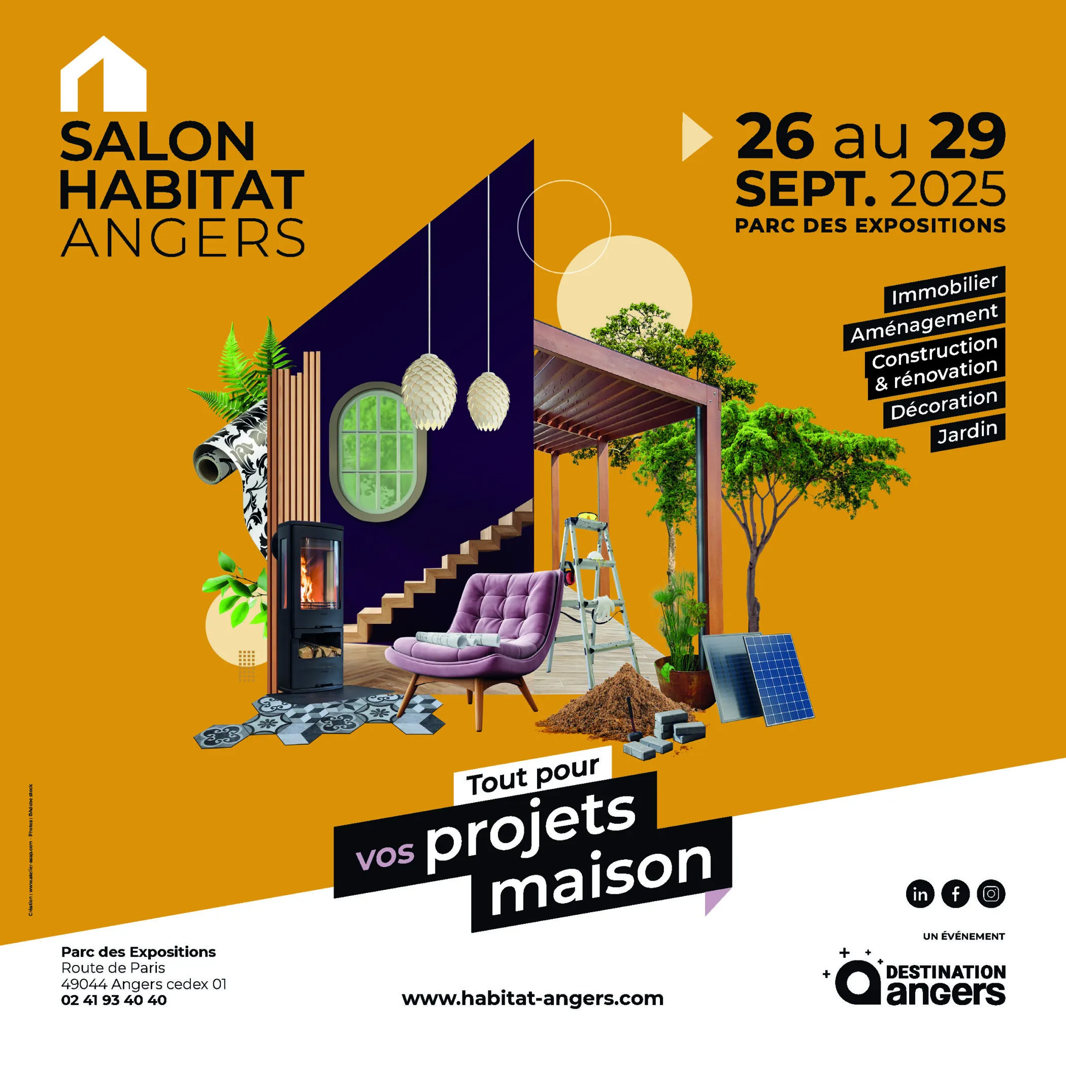 Page de couverture de la plaquette commerciale du Salon Habitat Angers 2025